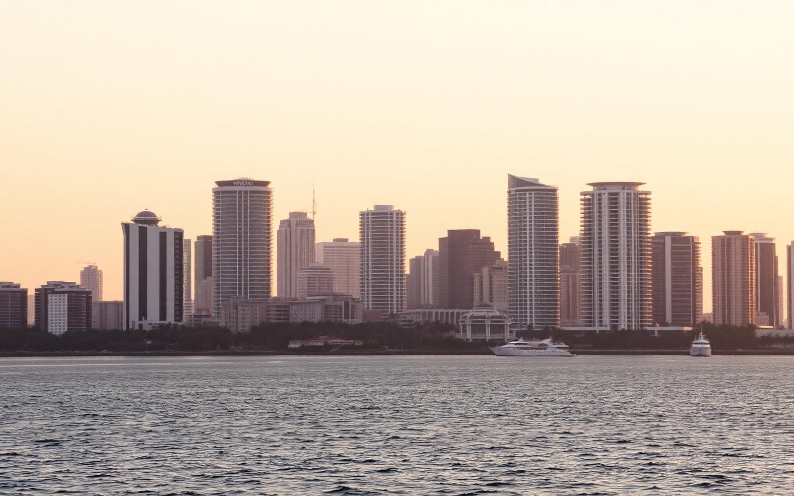 Miami skyline at golden hour